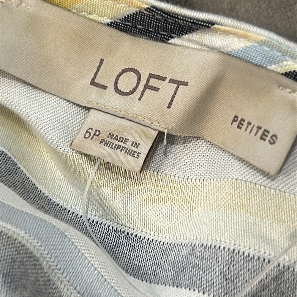 LOFT Striped Wrap Dress Adjustable Spaghetti Straps V-Neck Size 6P - Picture 11 of 12